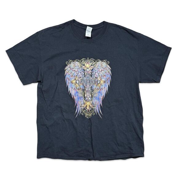 Y2K Angel Wings Grunge Graphic Tee - Picture 1 of 5